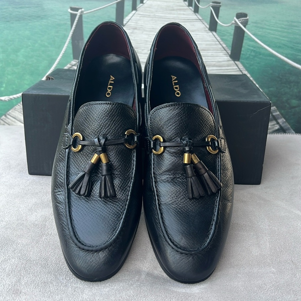 OLALEVIEL Men’s Black Dress Loafers